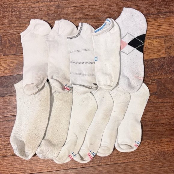 White Socks 3 for 15 SALE CLEARANCE Bundle of Mismatched Ankle Socks Small - Picture 1 of 8